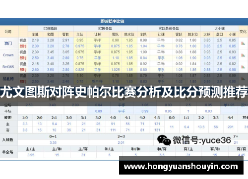 尤文图斯对阵史帕尔比赛分析及比分预测推荐